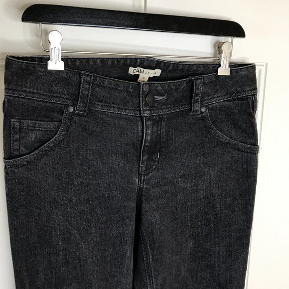 CAbi #204R Womens Black Fade Flap Pocket Bootcut Jeans ~ Size 4 - Picture 2 of 6